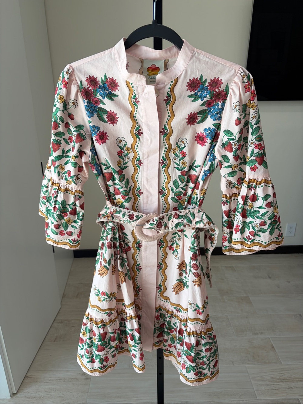 Farm Rio: Fruit Beauty Scarf floral cotton minidress - Picture 5 of 11